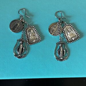 Religious Charm Earrings. Never worn.